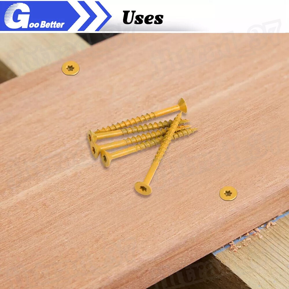 700pcs #8×1-5/8″ Deck Screws Torx T25 Star Self Tapping Wood Screws Fence Screws
