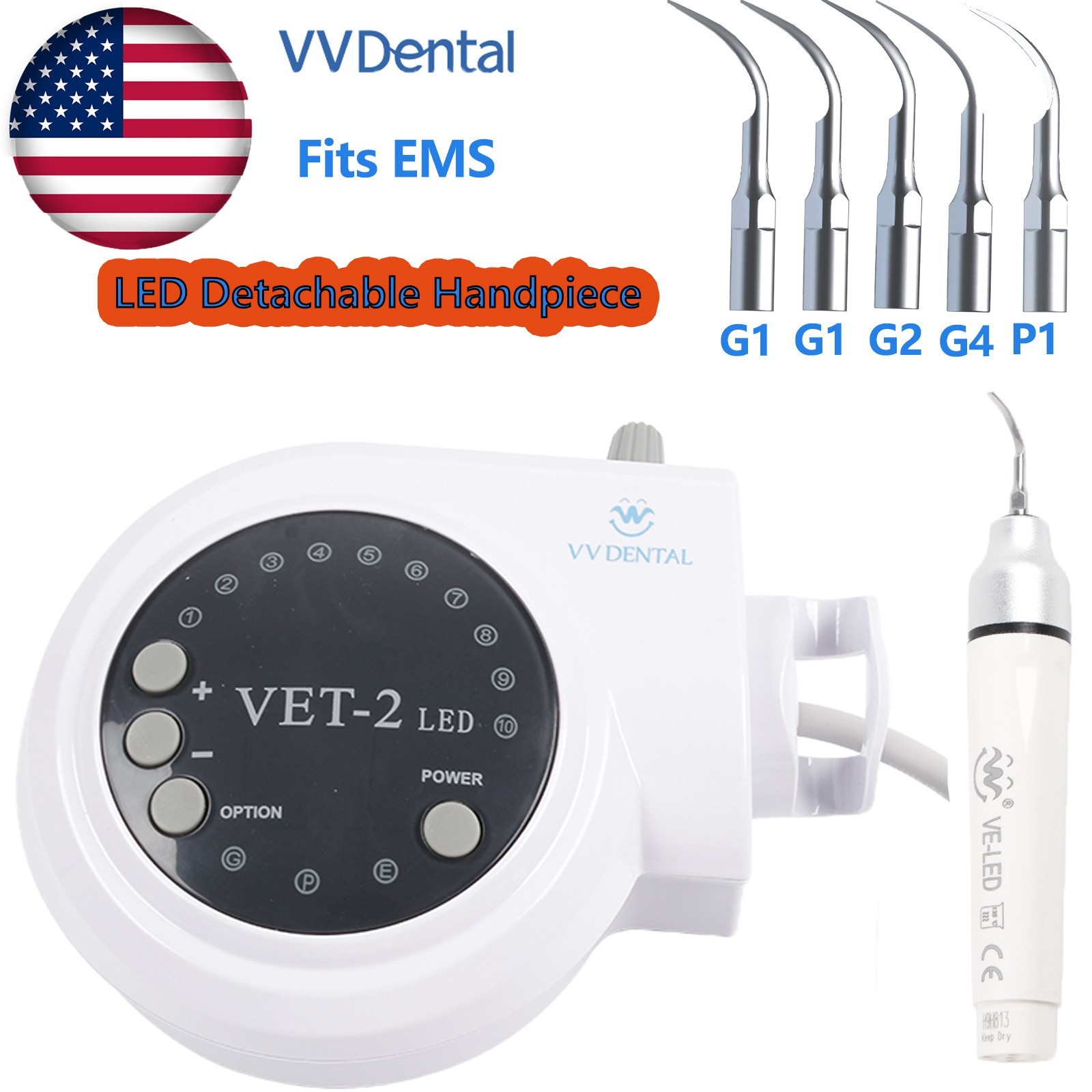 LED Dental Ultrasonic Piezo Scaler Handpiece Bottles Fit EMS Cavitron Woodpecker