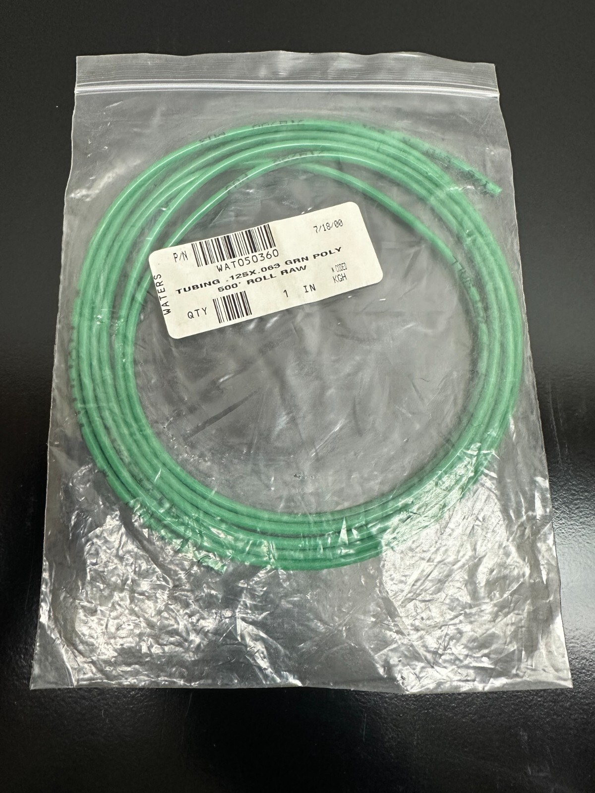 Waters WAT050360 Tubing .125X.063 GRN Poly 500′ Roll