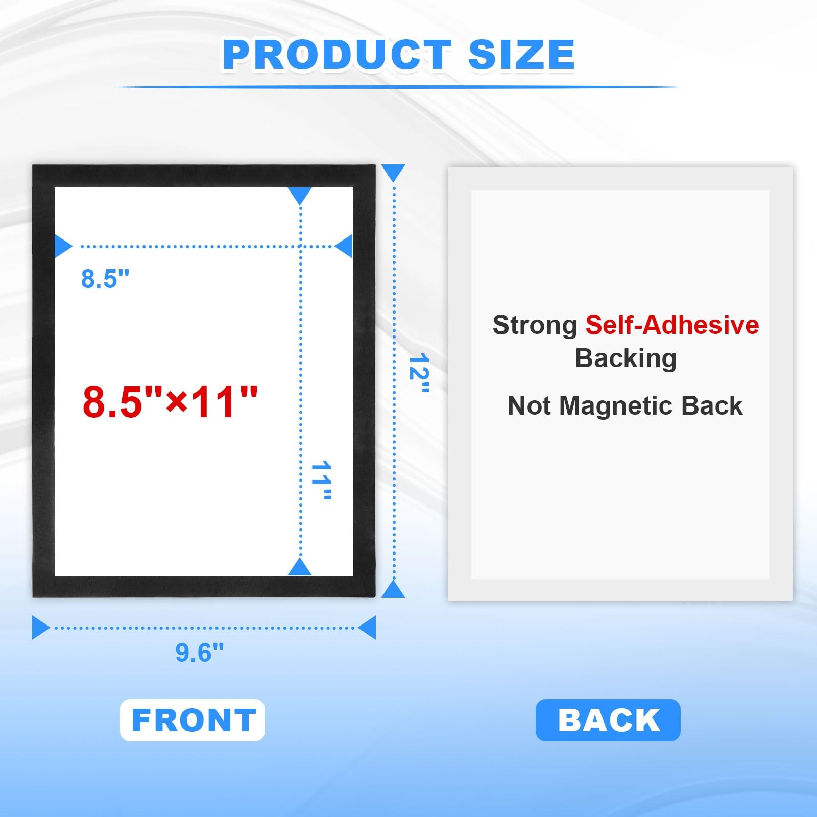 Supuca Magnetic Sign Holder & Picture Frame 8.5 x 11 – 8.5″x11″ 6 Pack, Black