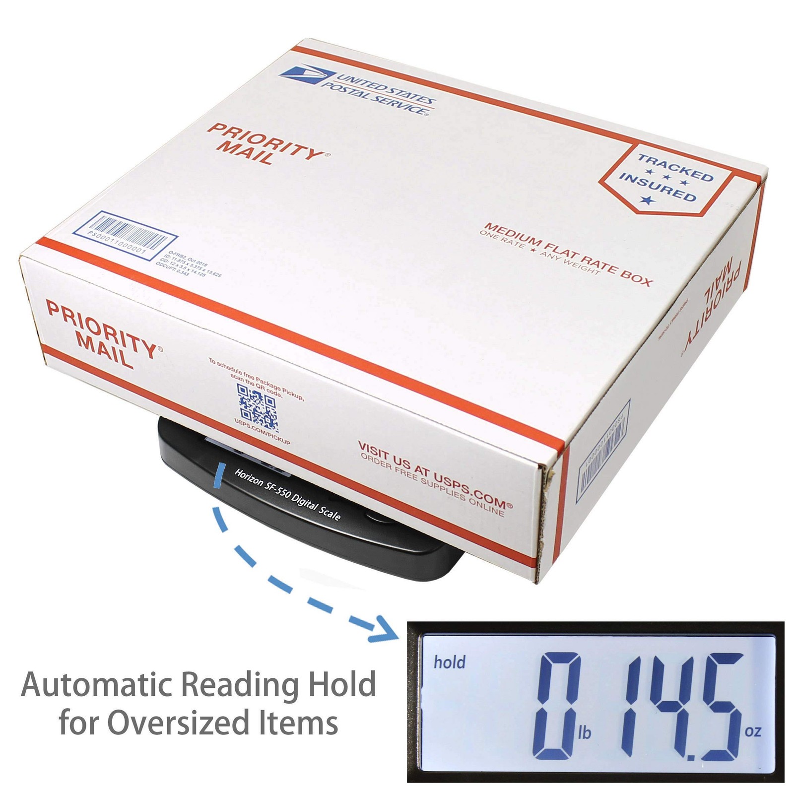 Horizon SF-550 55 LB x 0.1 OZ Digital Postal Shipping Scale with Counting Fun…
