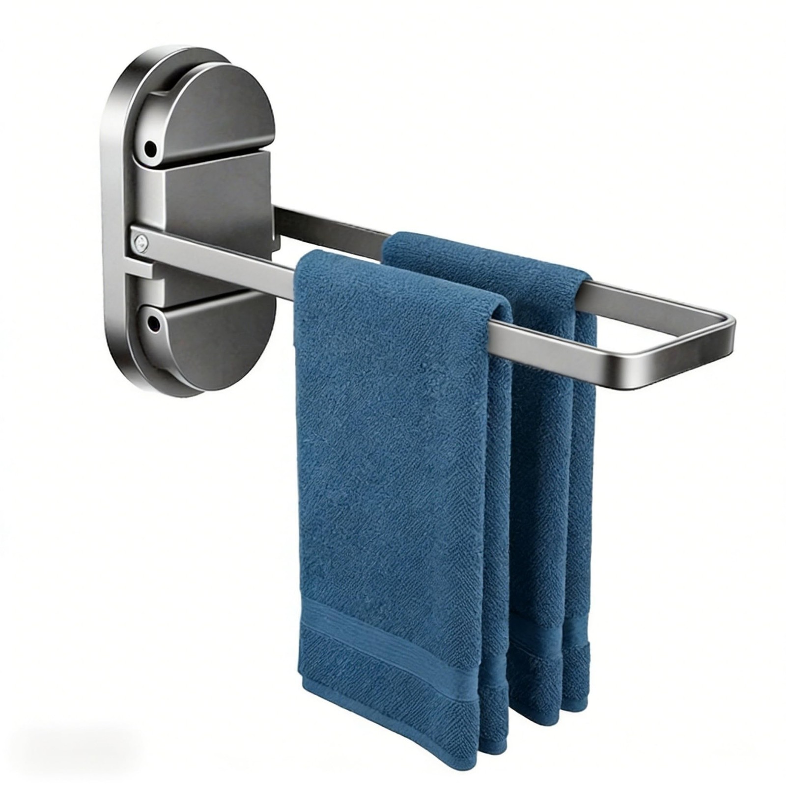 Suction Cup Towel Bar No Drill – Heavy Duty 21LB Double Suction Cup Foldable …