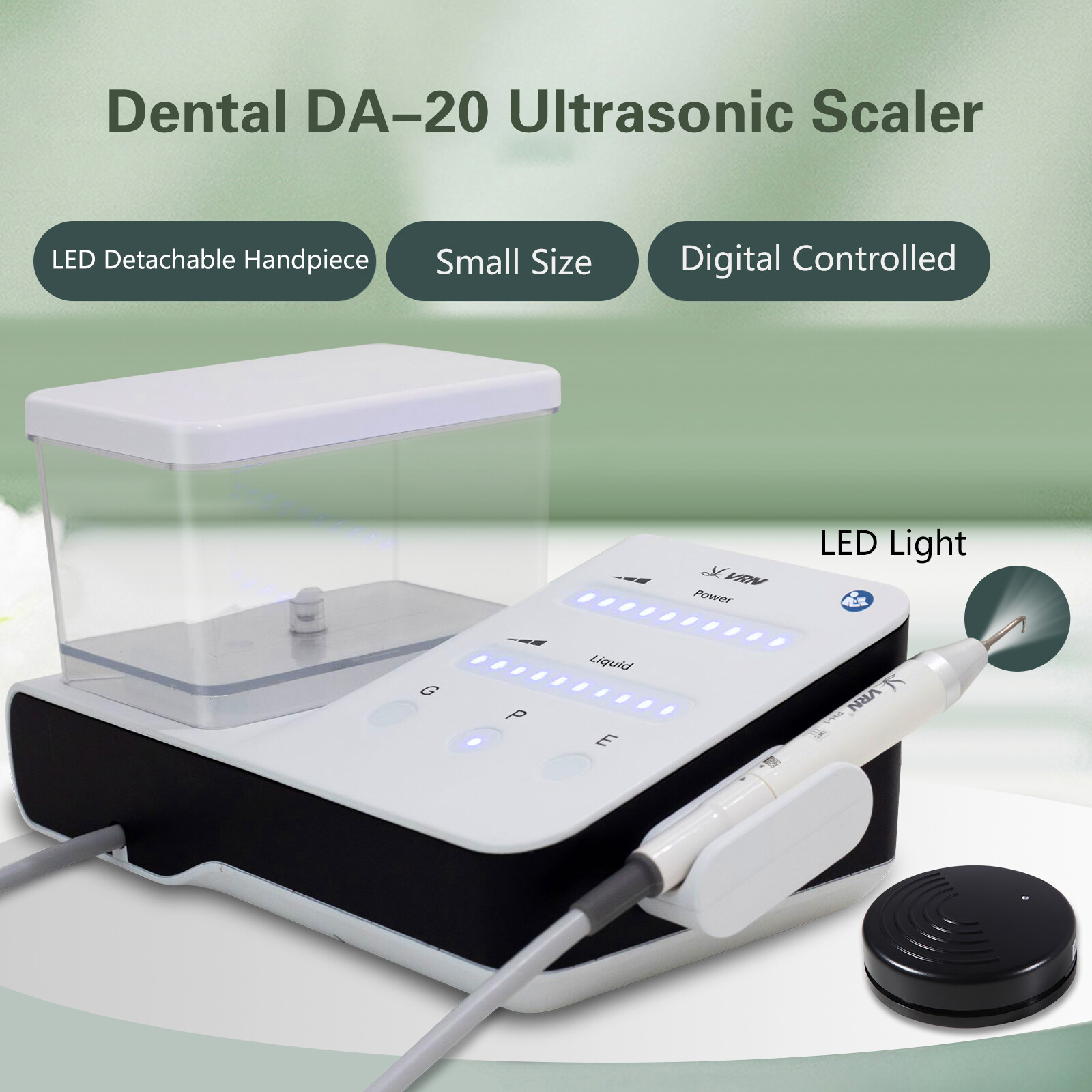 LED Dental Ultrasonic Piezo Scaler Handpiece Bottle Fit EMS Woodpecker + 10*Tips