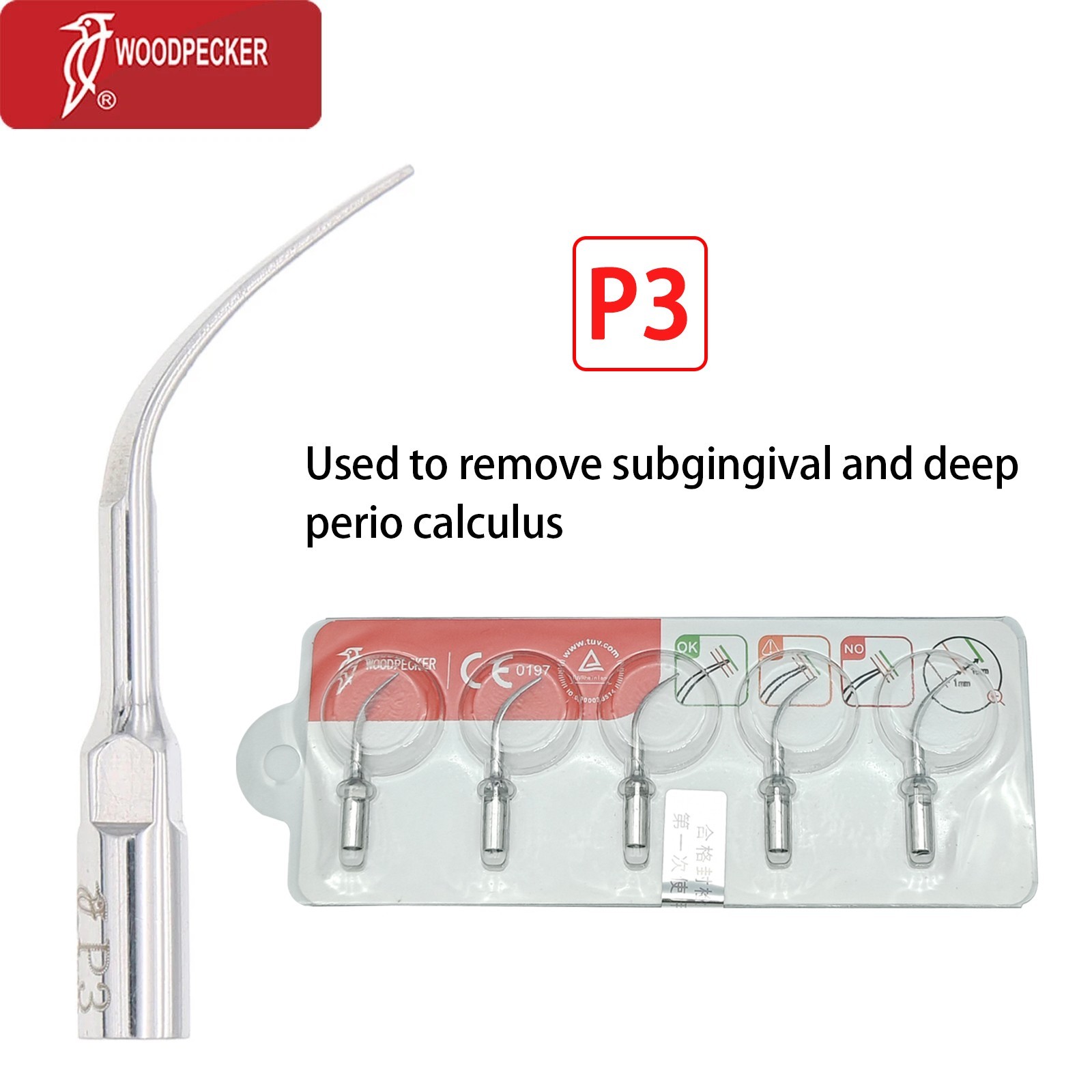 Woodpecker Ultrasonic Piezo Scaler Handpiece HW-5L LED HW-3H Tips for Clinic