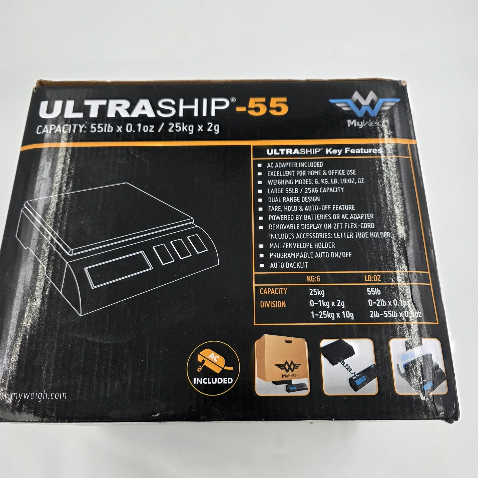 My Weigh Ultraship 55 Digital Shipping Scale 55 lb/25 kg Postal & Parcel Scale