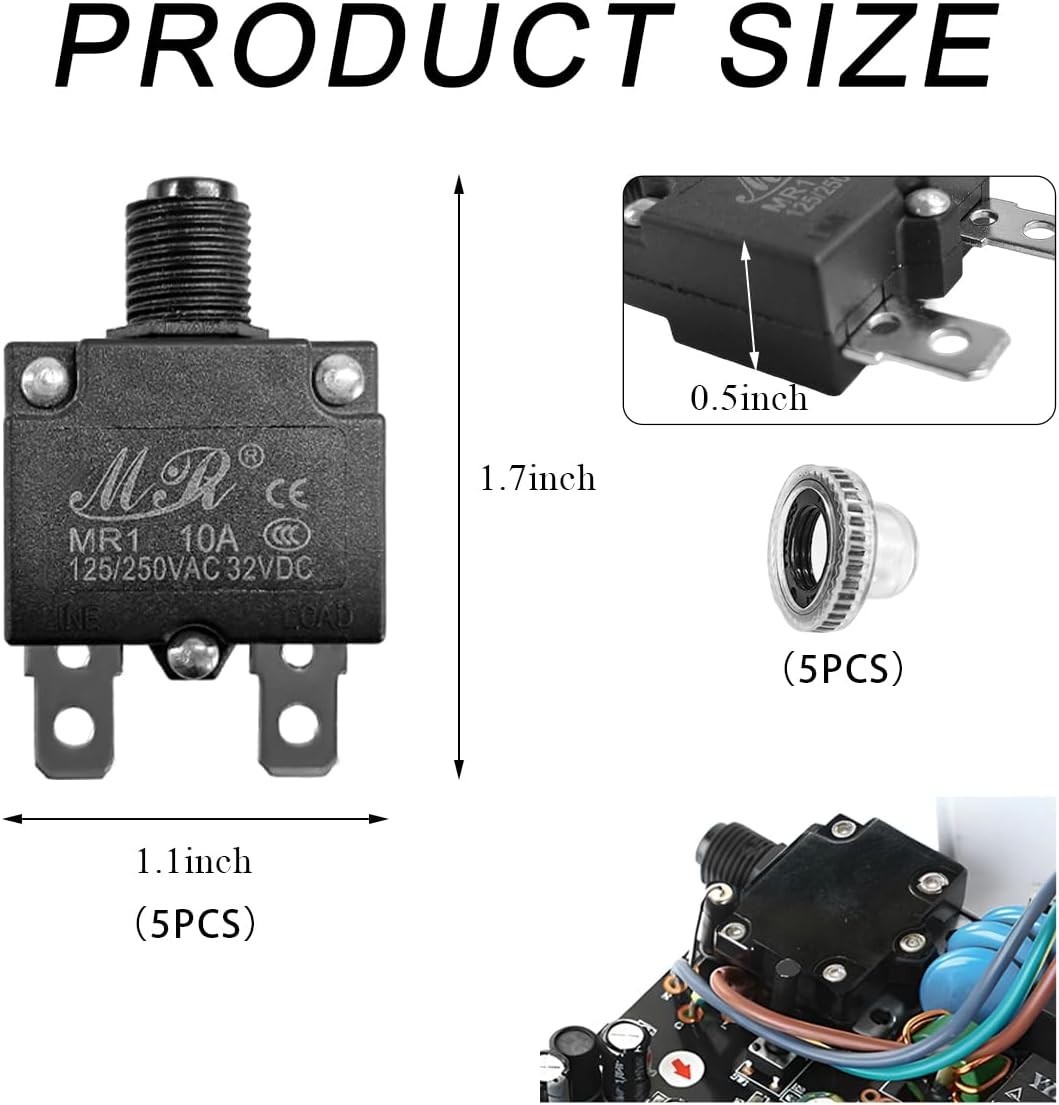 Compact 5 PCS Circuit Breaker Set – Overload Protection and Waterproof Cover