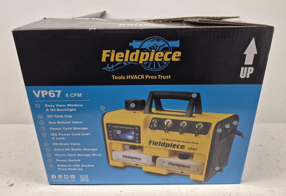 Fieldpiece VP67 Vacuum Pump New Open Box Tool (D51121077)