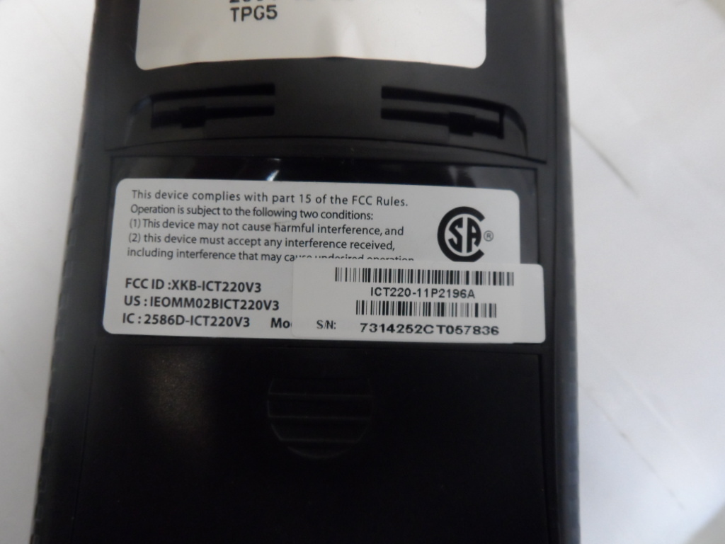 Ingenico ICT220 Credit Card Terminal with Chip Reader **AS IS (8162-1 C1F)
