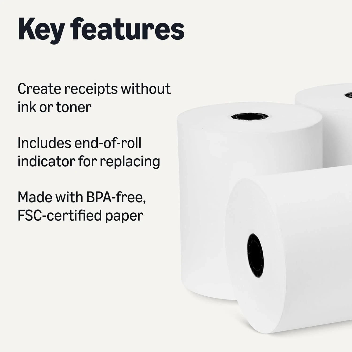 3 1/8″ x 230′ THERMAL POS RECEIPT PRINTER ROLL PAPER BPA FREE USA (50) ROLLS