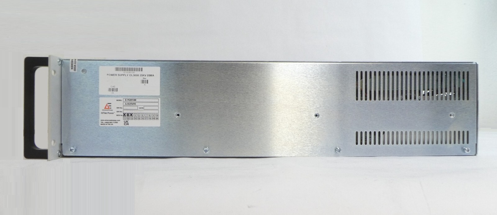HiTek Power A1035490 35kV Power Supply E19285100 OV3000 AE Advanced Energy New