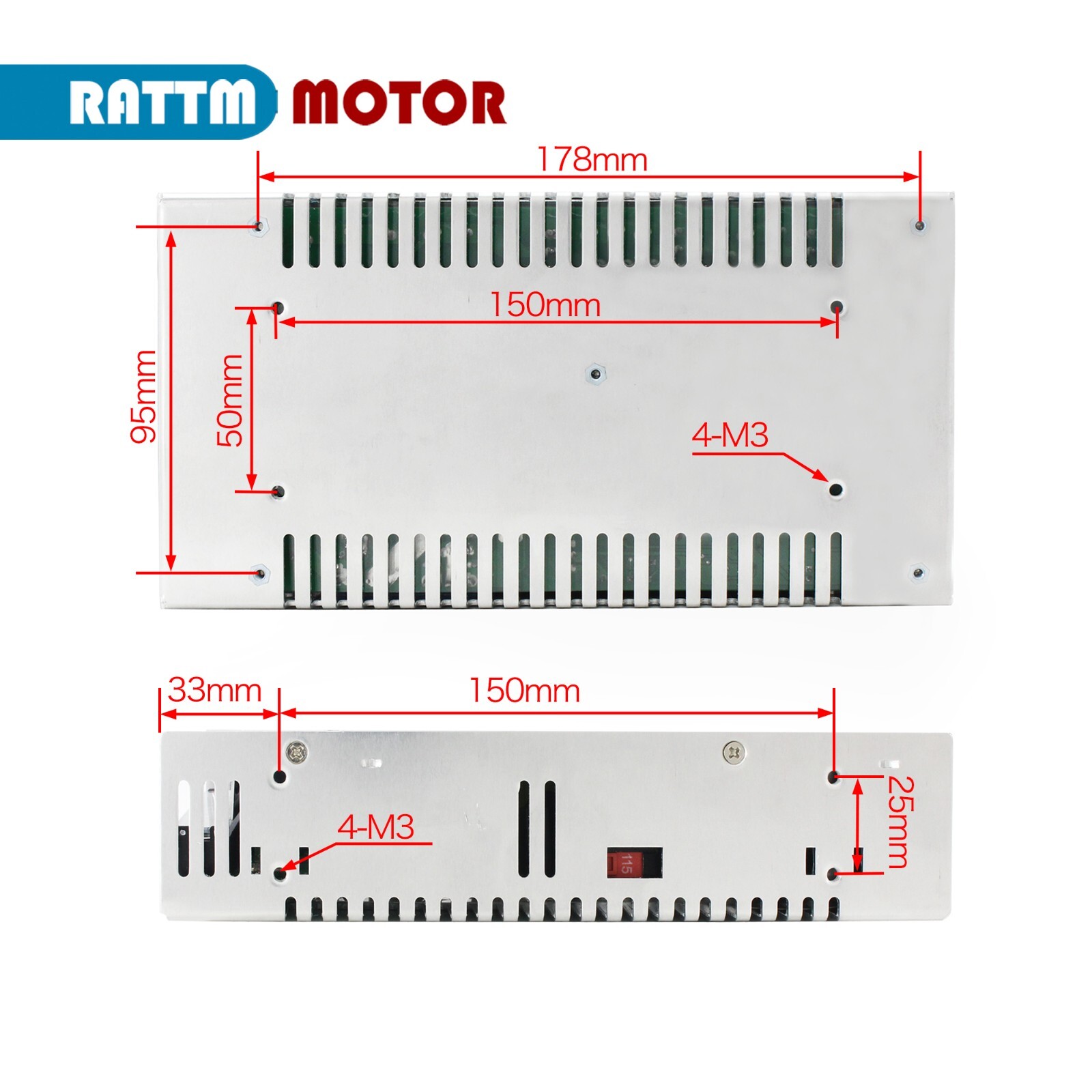 『USA』12V 50A 600W DC Switching Power Supply Adapter PSU for LED Light/3D Printer
