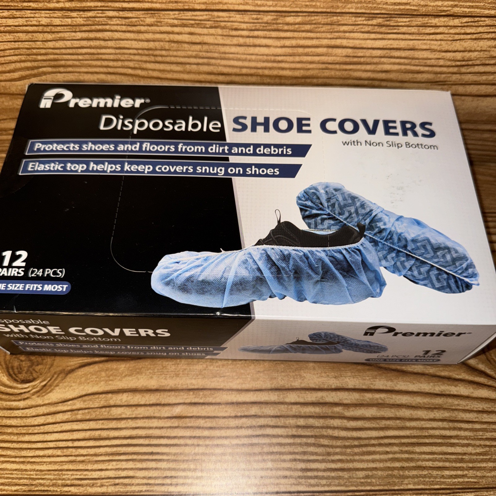 12 Pairs Slip Resistant Disposable Polyproylene Fabric Shoe Covers