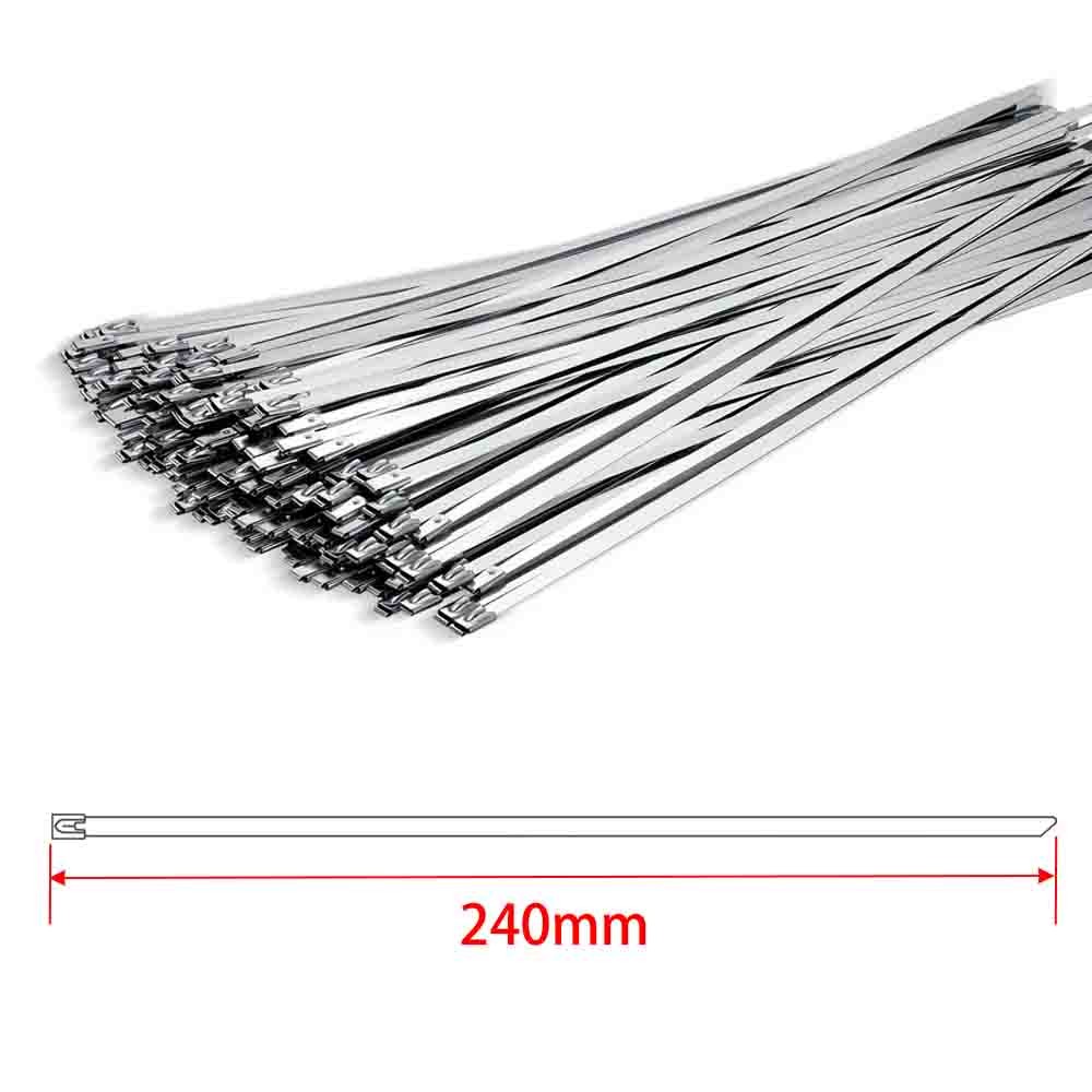 Heavy Duty Stainless Steel Cable Tie Gun 200Pcs Self-Locking Metal Zip Ties Kit