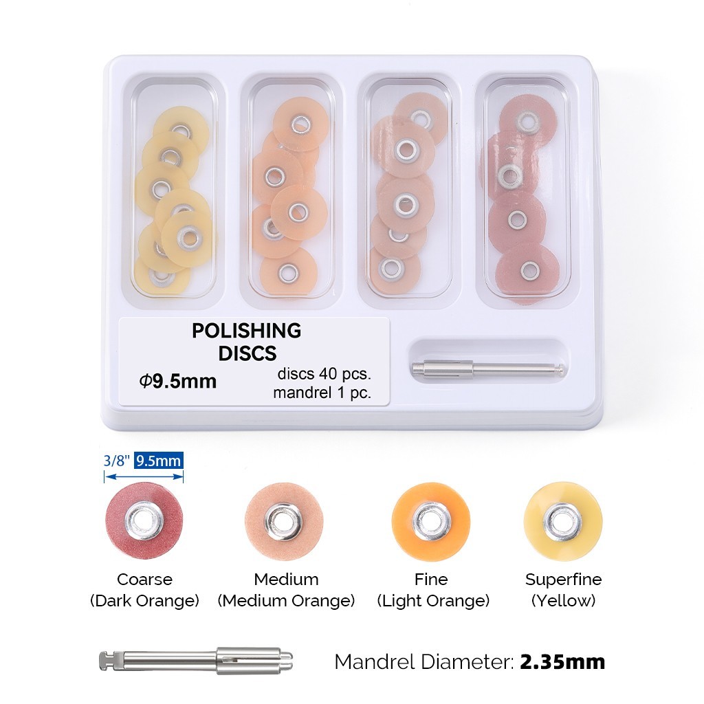 40pcs Dental Composite acabado de pulido discos gruarse + mandril 1/2″ or 3/8″