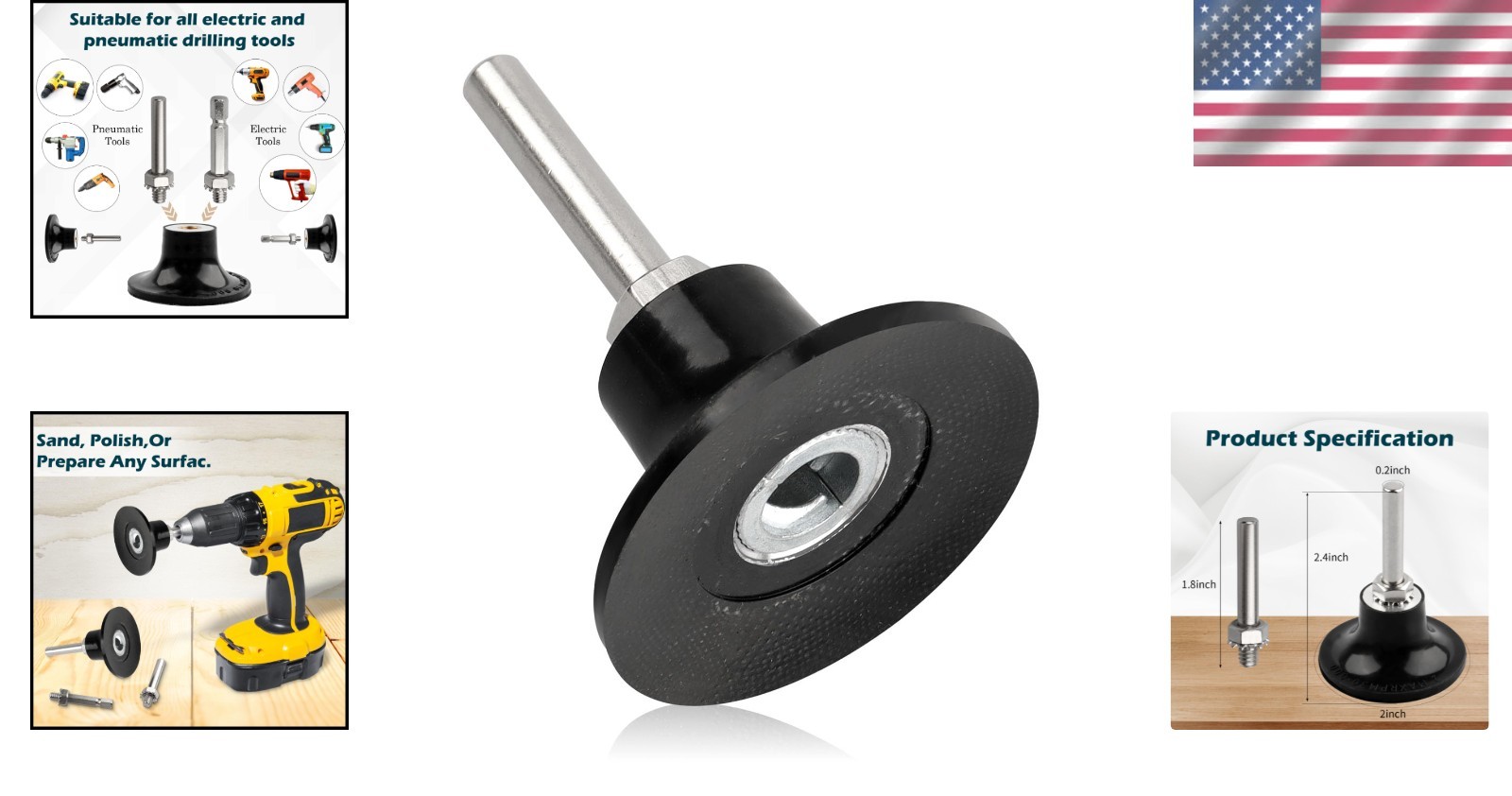 Versatile 2″ Sanding Disc Adapter with Quick Change for Tools Up to 30,000 RPM