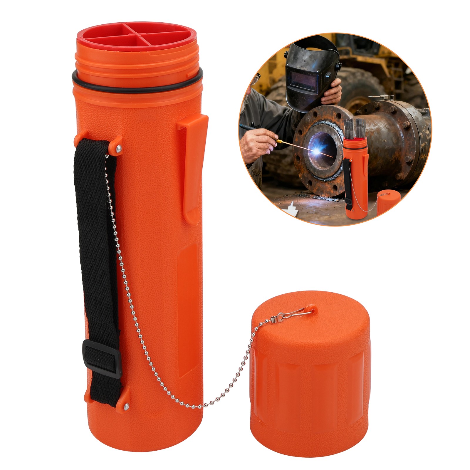 Welding Electrode Storage Tube Moisture Resistant Rod Holder w/ Shoulder Strap