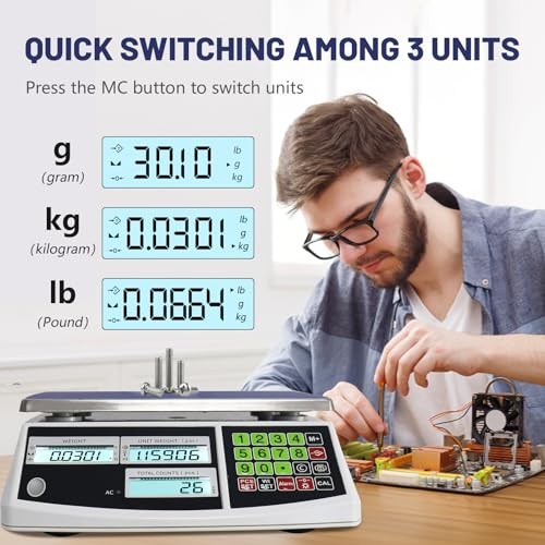 Industrial Counting Scale 30kg 66lb 0.1g Digital Inventory