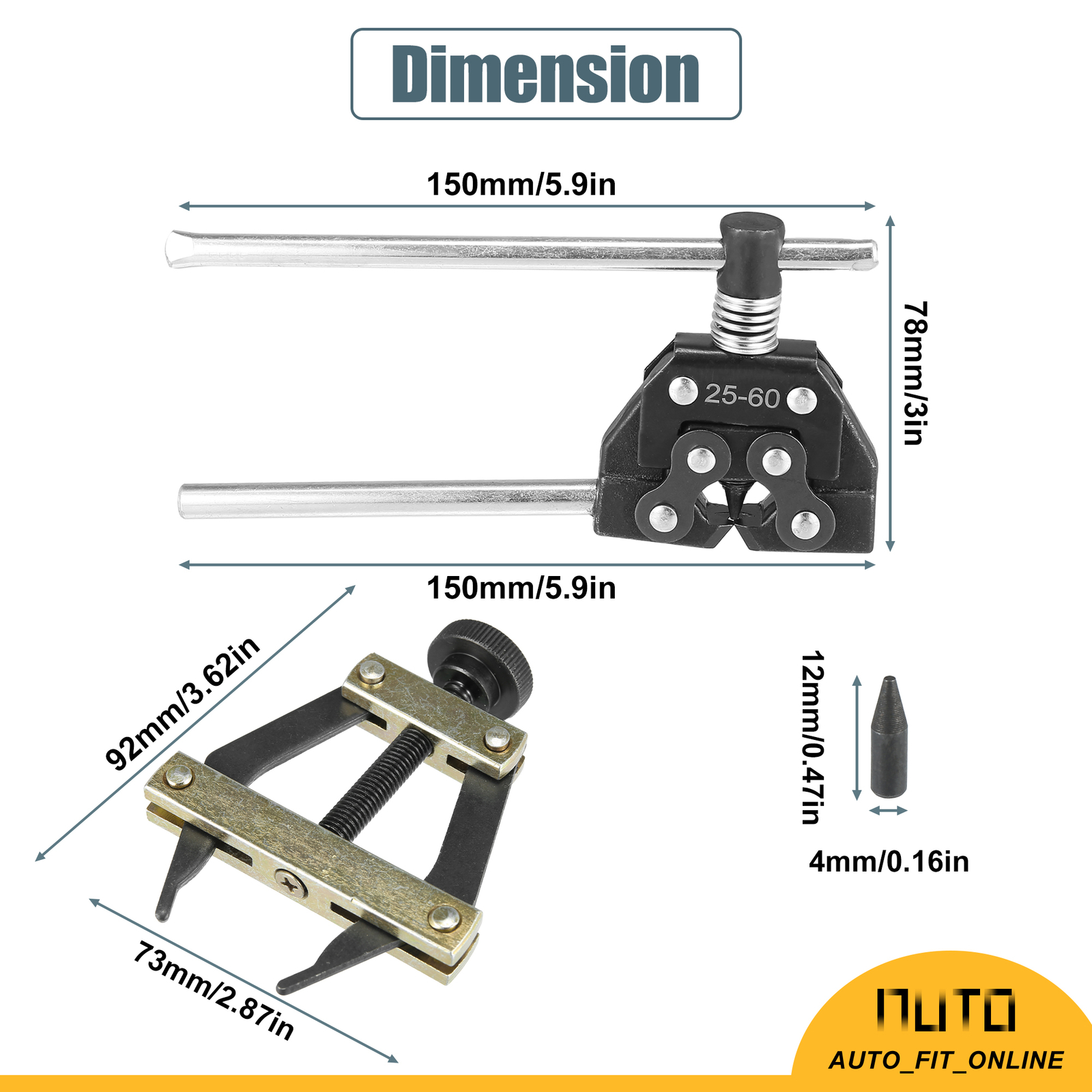 Roller Chain Tools Kit 25-60 Chain Detacher Breaker Tool Custom for Bicycle Bike