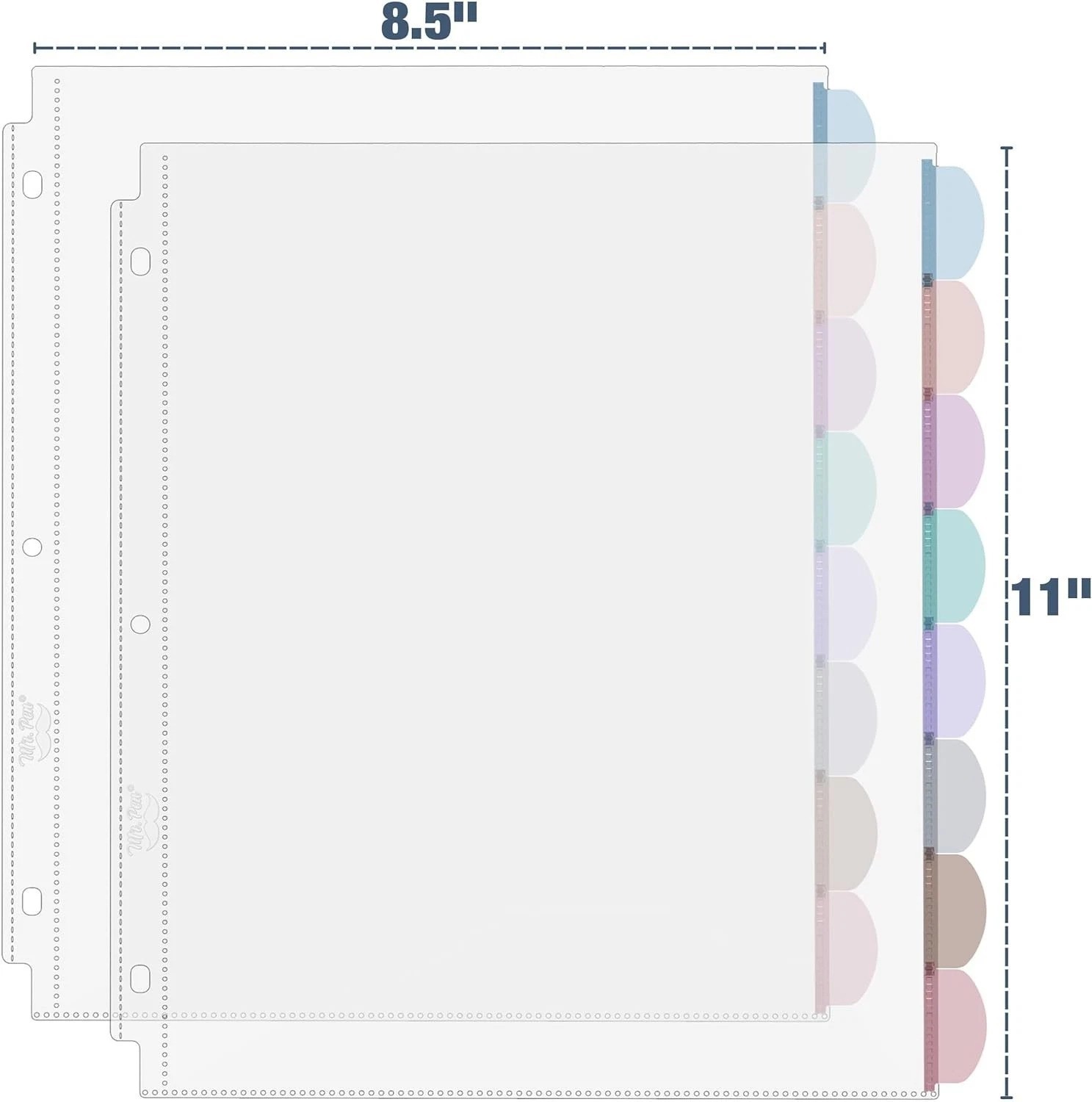 Clear Sheet Protectors with Tabs, 8.5×11 Inches, 8 Tabs, 2 Sets | Durable Cle…