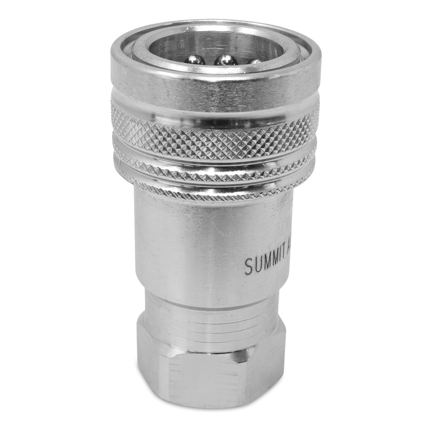 Ag Hydraulic Quick Connect Female Coupler, Poppet Valve, 7/8-14 ORB Thread