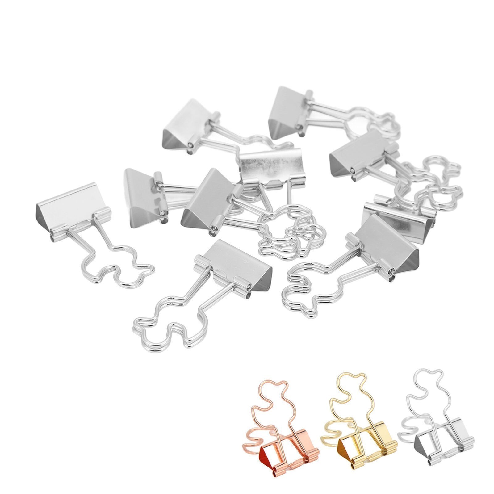 20Pcs Paper Clips Strong Clamping Force Durable Iron Little Duck Design Wide