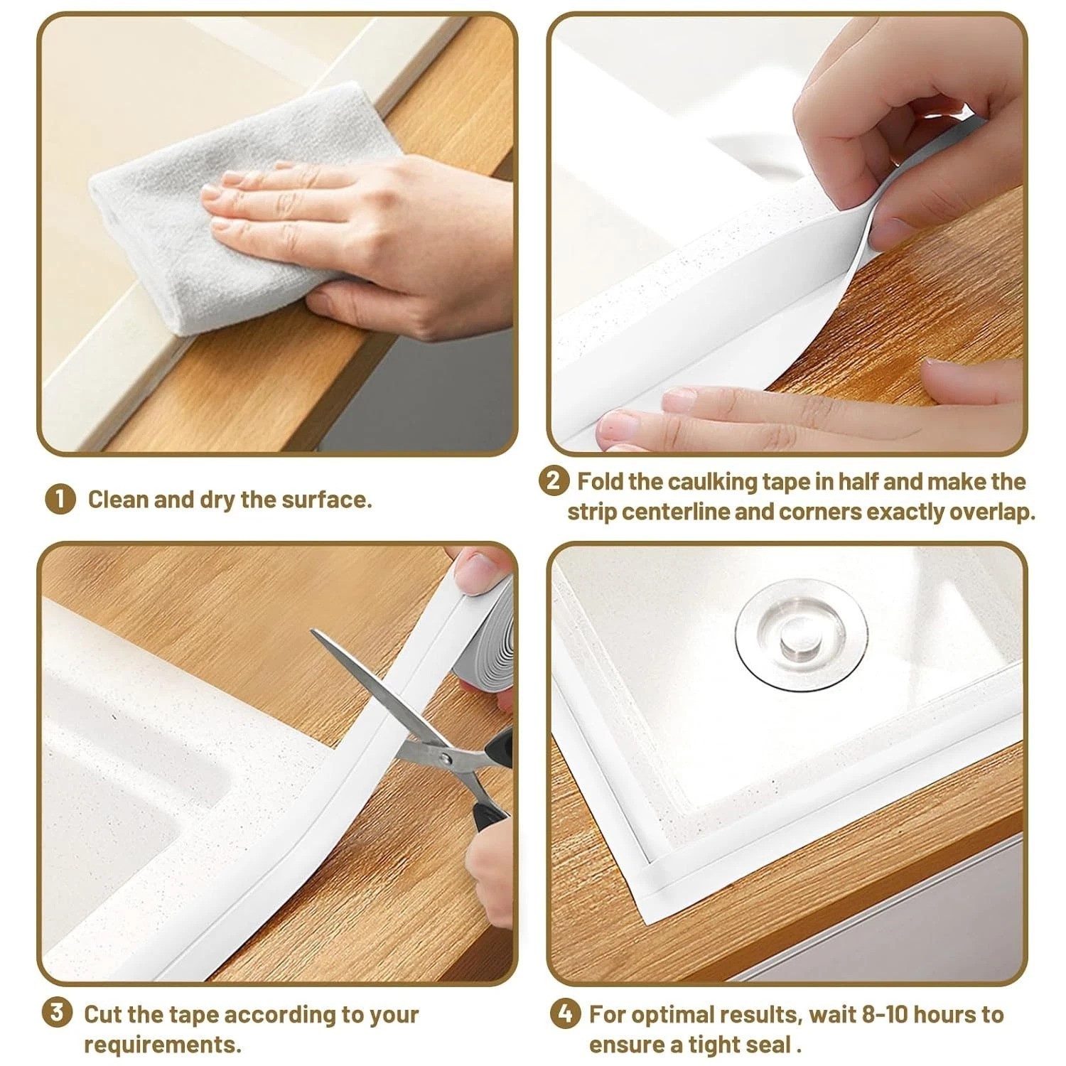 Versatile Self-Adhesive Caulk Tape for Bathrooms & Kitchens – Waterproof, 10.5ft