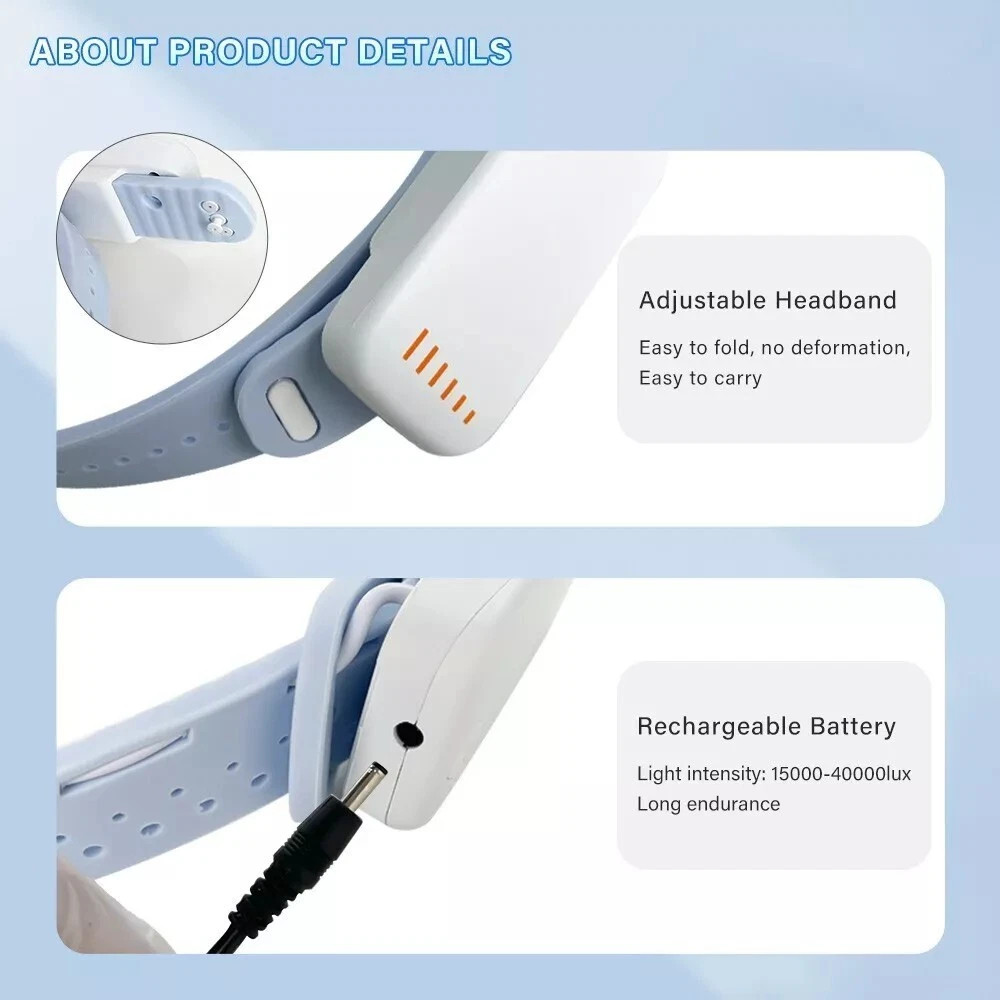 Dental Medical Wireless 5W LED Head Light Utra-light ENT Headband Headlight Blue
