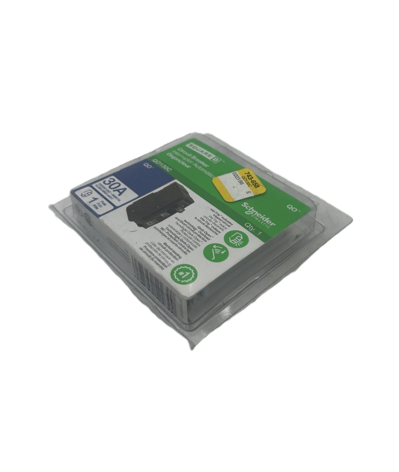 Square D QO130C Circuit Breaker 30A 1-Pole 120/240VAC