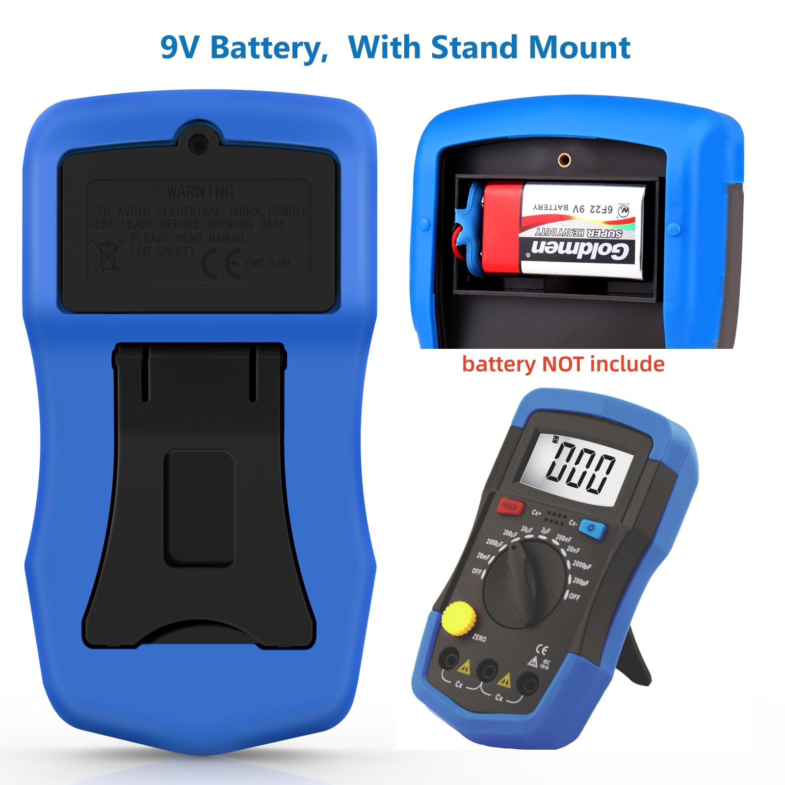 Digital Capacitance Meter Handheld Capacitor Tester 0.1pF to 20000uF LCD Backlit