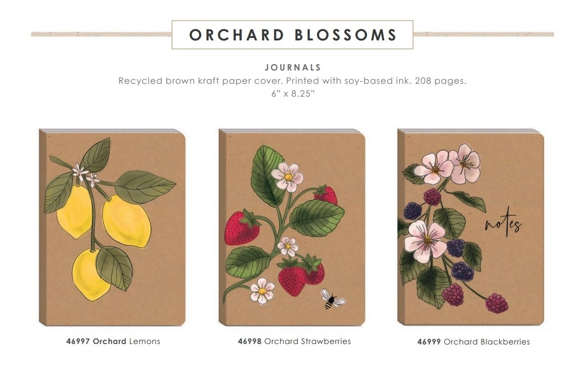 Punch Studio Kelly Green E2 Orchard Blossoms Journal 6″x8.25″ – Choose Style
