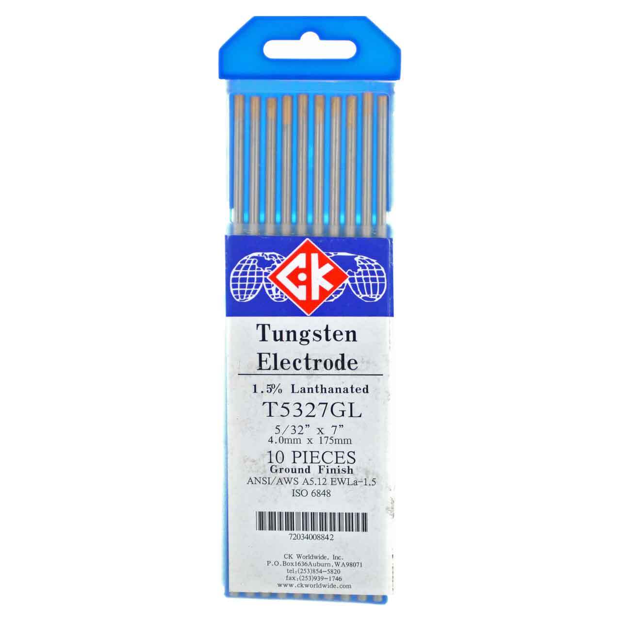 CK T5327GL 1.5% Lanthanated Tungsten Electrode 5/32″ X 7″ 10 pack