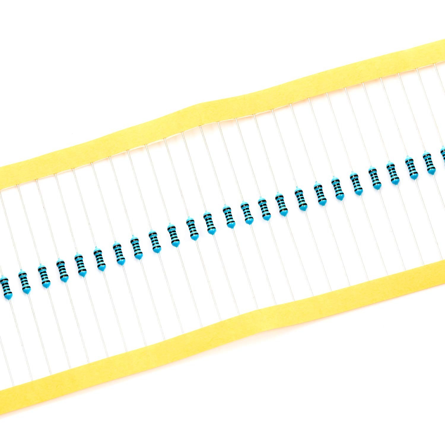 100pcs 1K 1000 Ω ohm Resistor 1/4W 0.25W Metal Film Fixed Resistor 0.01 ±1% T…