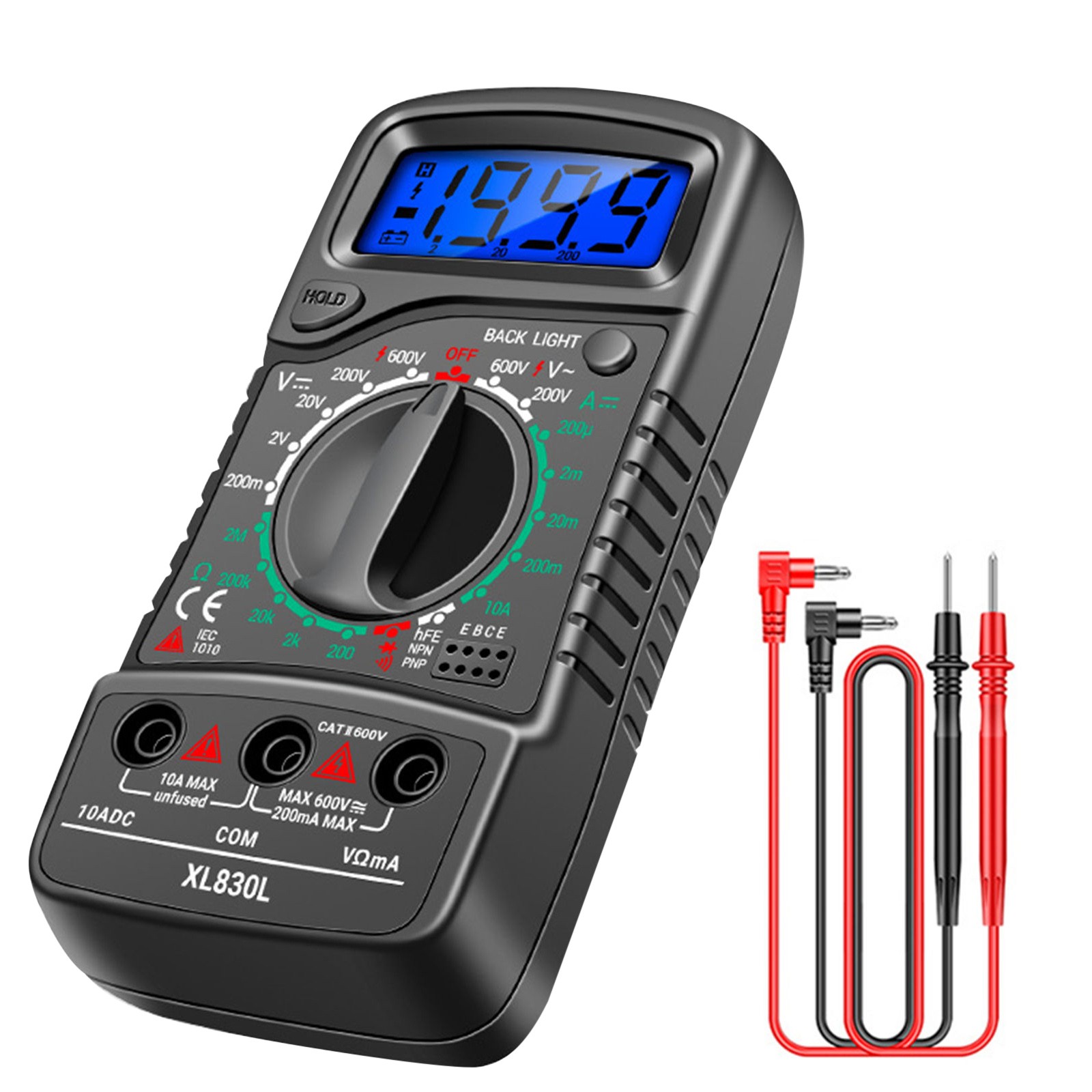 LCD Digital Multimeter Voltmeter Ammeter Ohmmeter Volt AC DC Diode Tester Meter