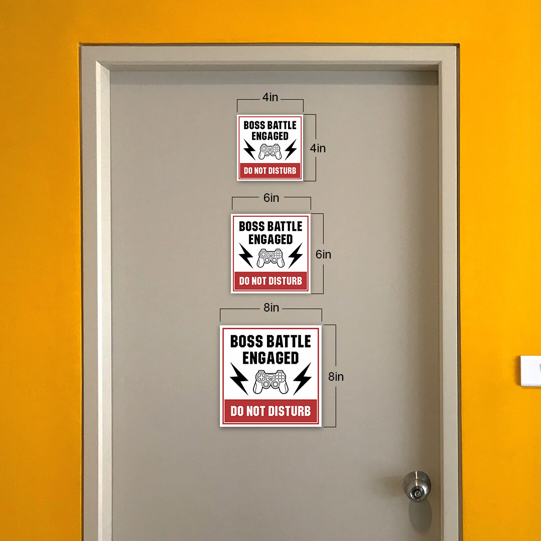 Square Plus Boss Battle Engaged – Do Not Disturb Wall or Door Sign