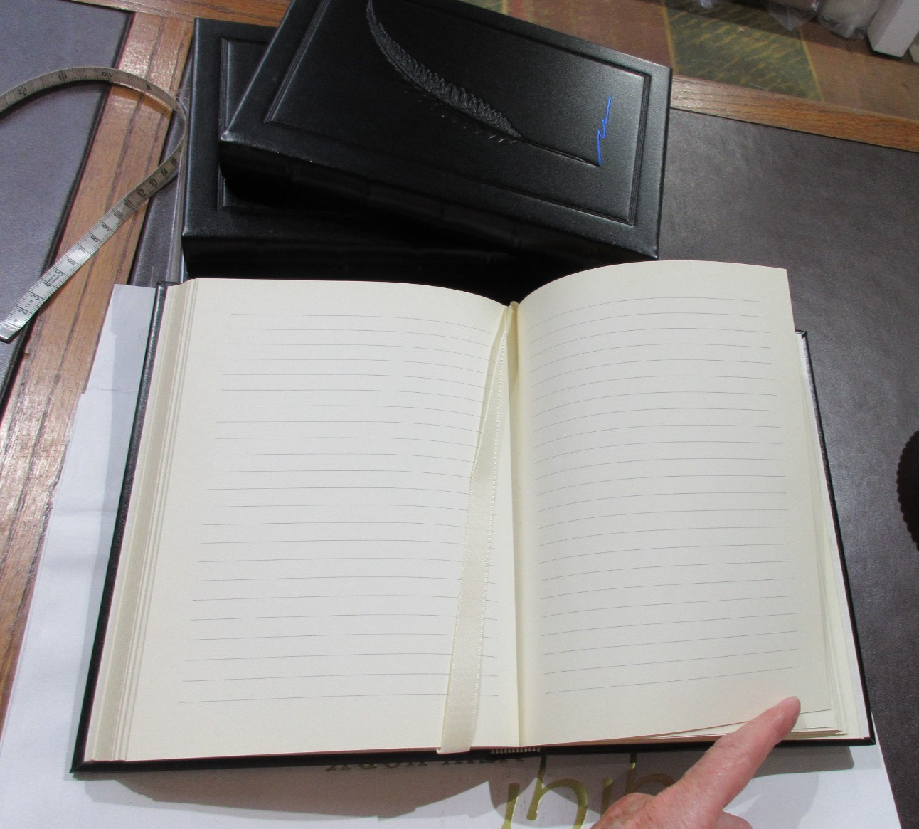 Journal 9″ Leather Hardcover 224 Lined Pages Graphic Image Black
