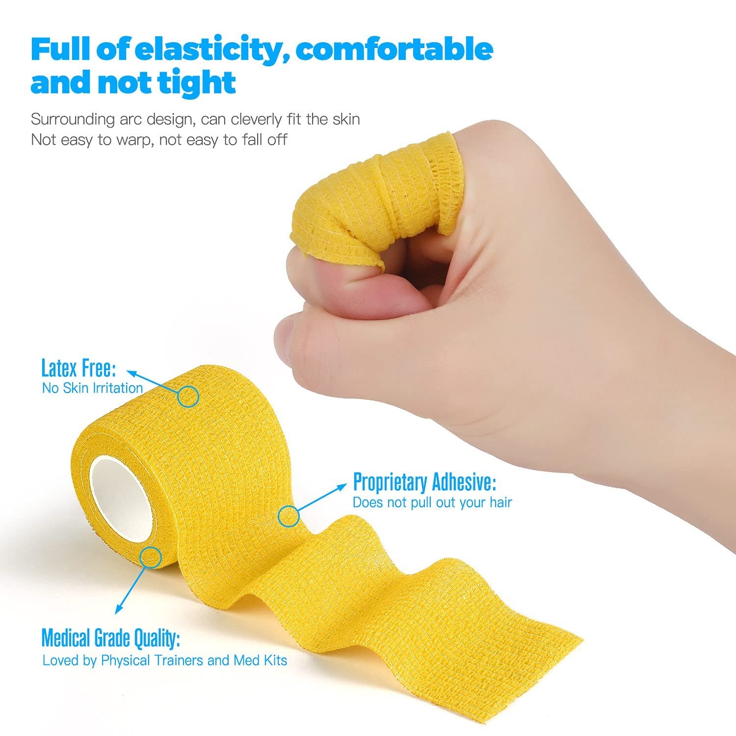 Bandage Wrap 8 Pack 2”x 5 Yards Self Adhesive Bandage Wrap Breathable Cohe