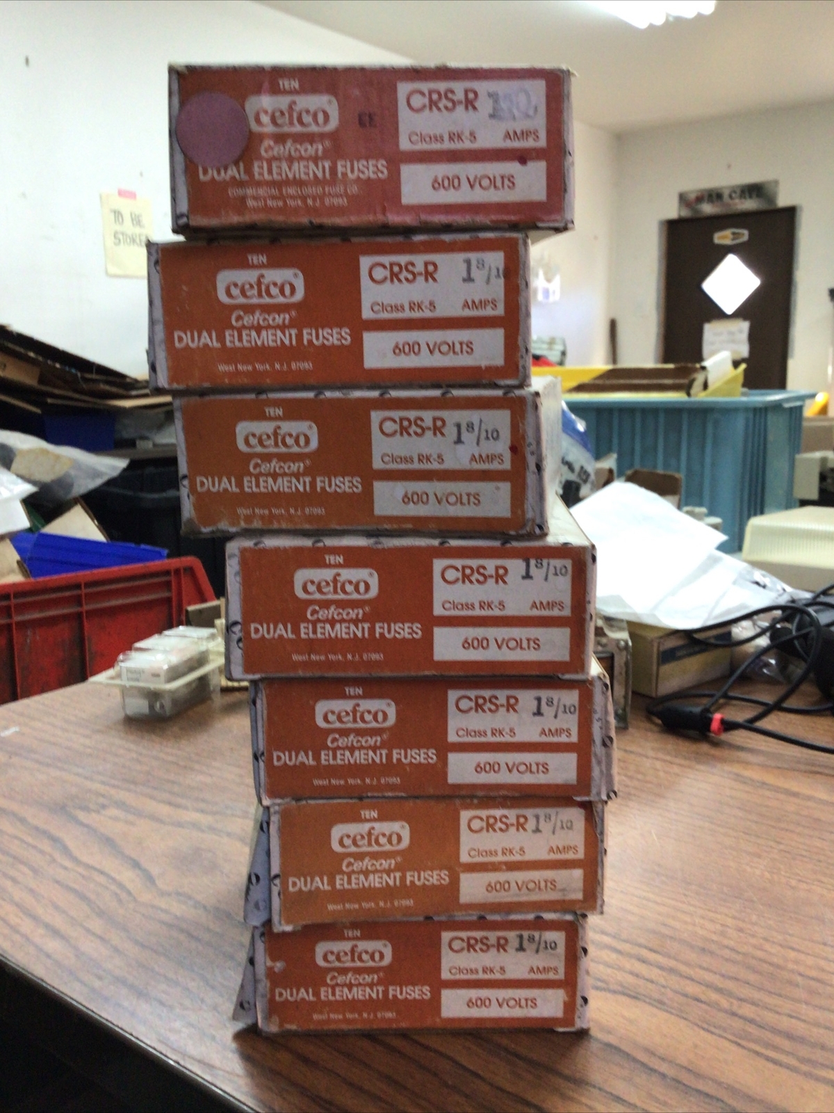 (10-PCS 1-BOX) Cefco Duel Element Fuses CRS-R 1-8/10-AMPS Class RK-5 (VR8)