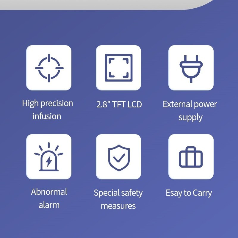 High-Precision Electric Infusion Pump 0.1-1800ml/h Adjustable Class II Type IPX