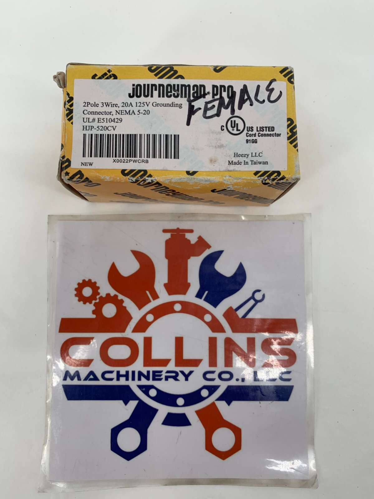 Journeyman-Pro HJP-520CV 20A 2P 125V 3W NEMA 5-20 Female Plug Black