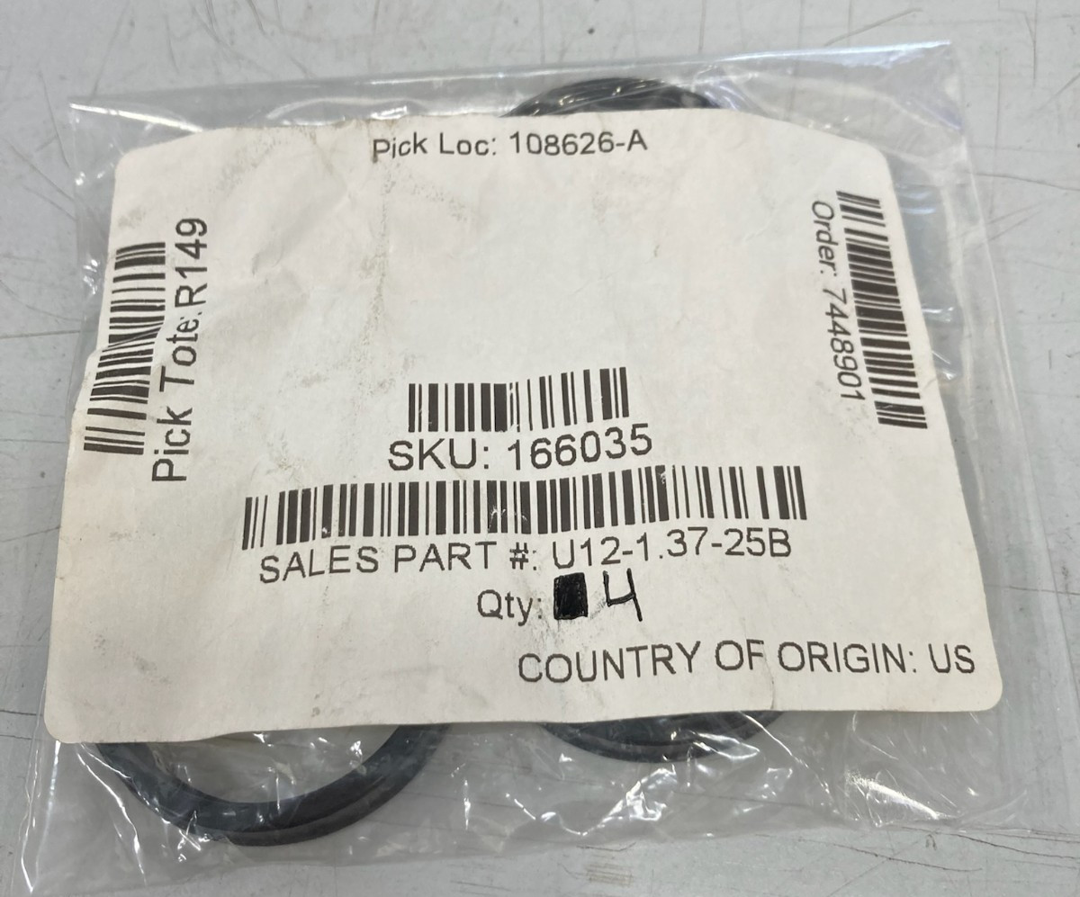U12-1.37-25B U-Cup Seal 1-3/8″ ID x 1-5/8″ OD x 1/4″ H 90A Urethane Hyd 4pc