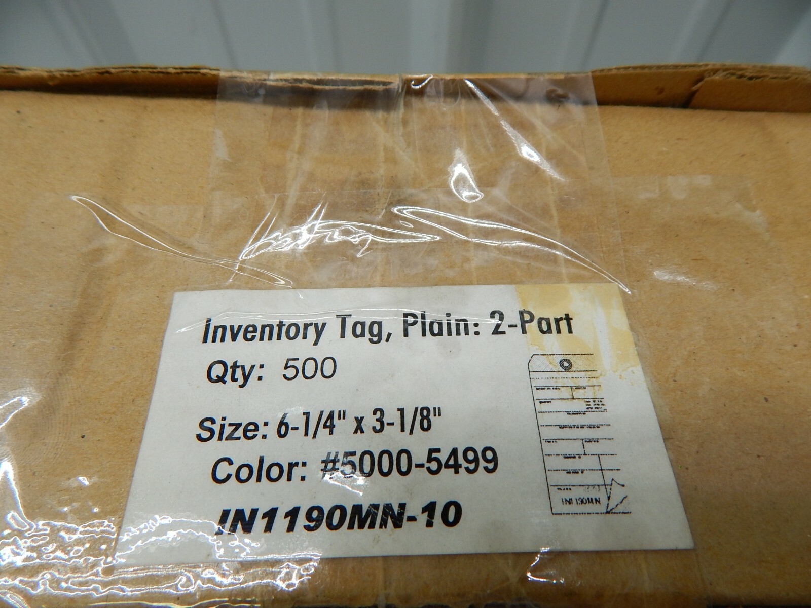 Inventory Tags 2 Part Carbonless # 8 500 2-part tag 6 1/4″ x 3 1/8″ IN1190MN-10