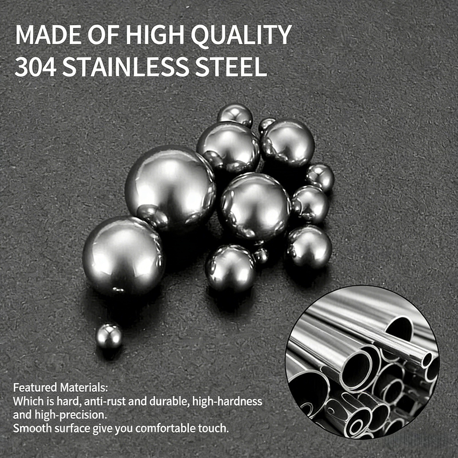 600 Pcs Metric Precision Steel Bearing Balls, Assorted Stainless Steel Loose Bic
