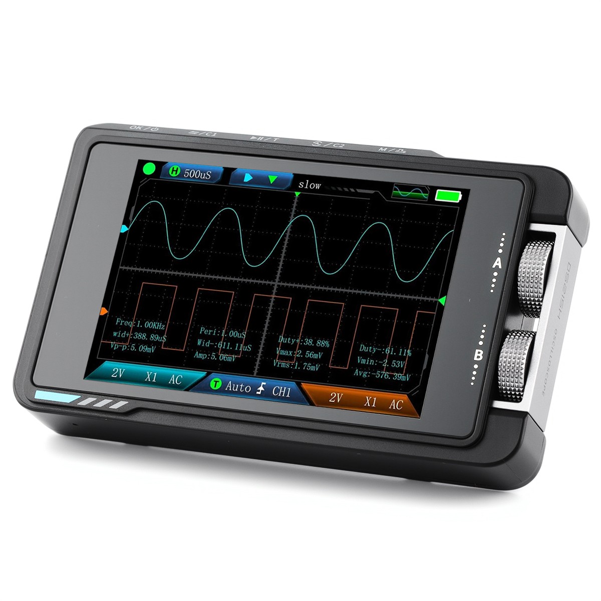 FNIRSI DS215H Oscilloscope Handheld Dual-Channel 2-IN-1 Digital Signal Generator