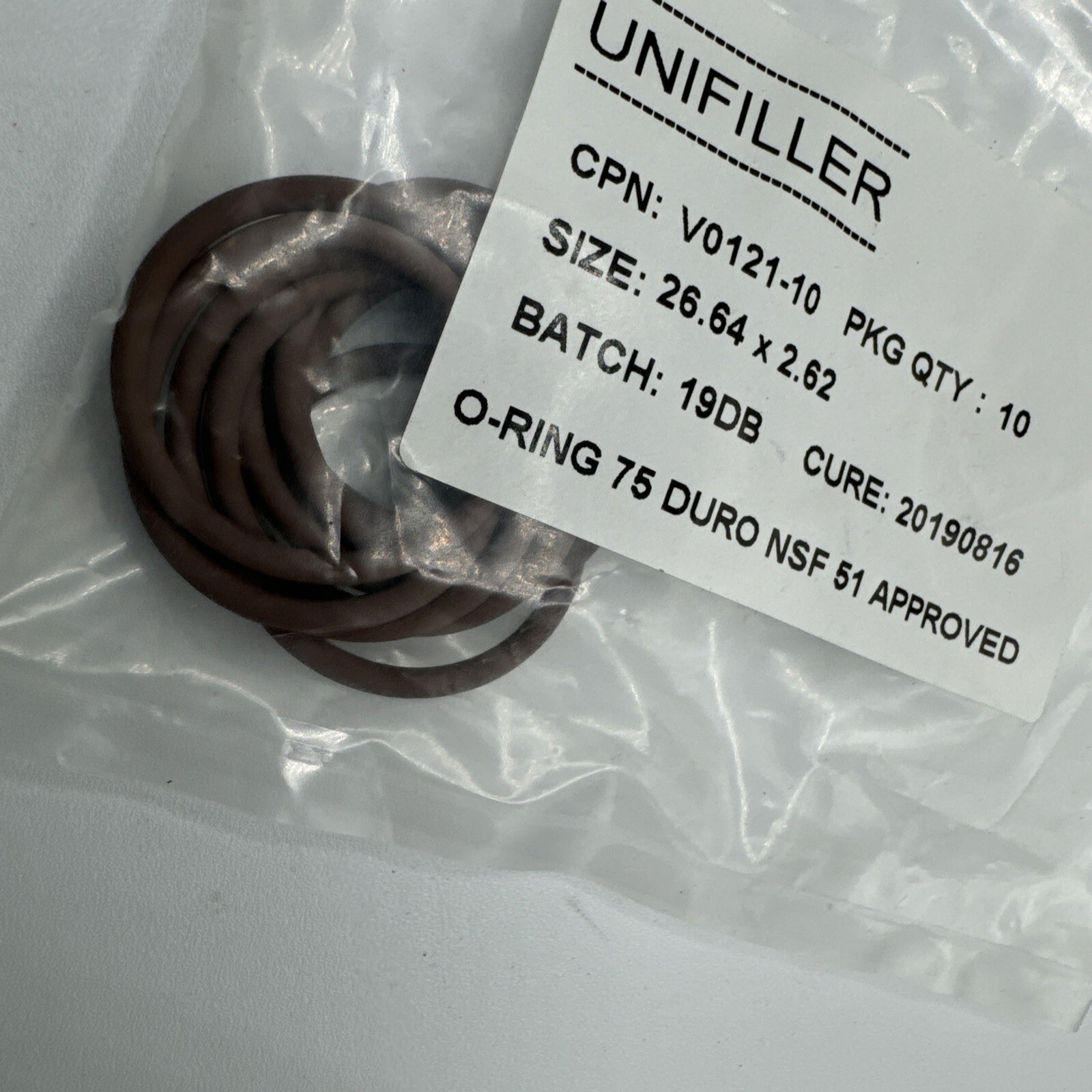 Unifiller V0121- 10 O-RING FOOD SERVICE 10PK