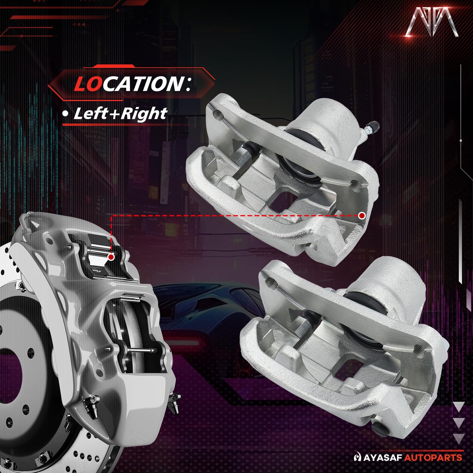Mayasaf 19B327619B3277 Rear Disc Brake Caliper Leftright Caliper W/O Pads Fit