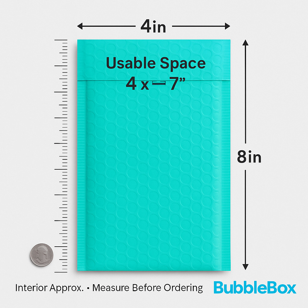 1000 #000 4×8 Poly Bubble Mailers Padded Self Seal Shipping Envelopes Bulk