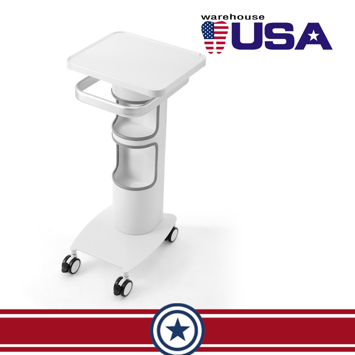 Dental Multi-Function Cart Trolley Mobile Workstation with Plug Outlet & Storage