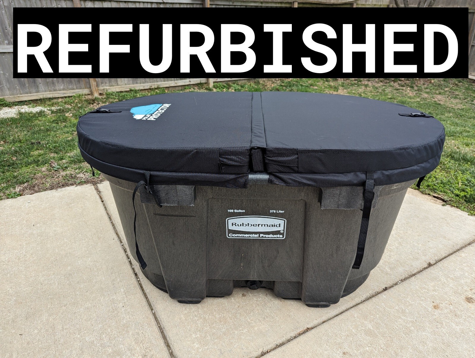 REFUBISHED 100Gal Insulated HARD Stock Tank Cover Ice Water Therapy Tub Cover