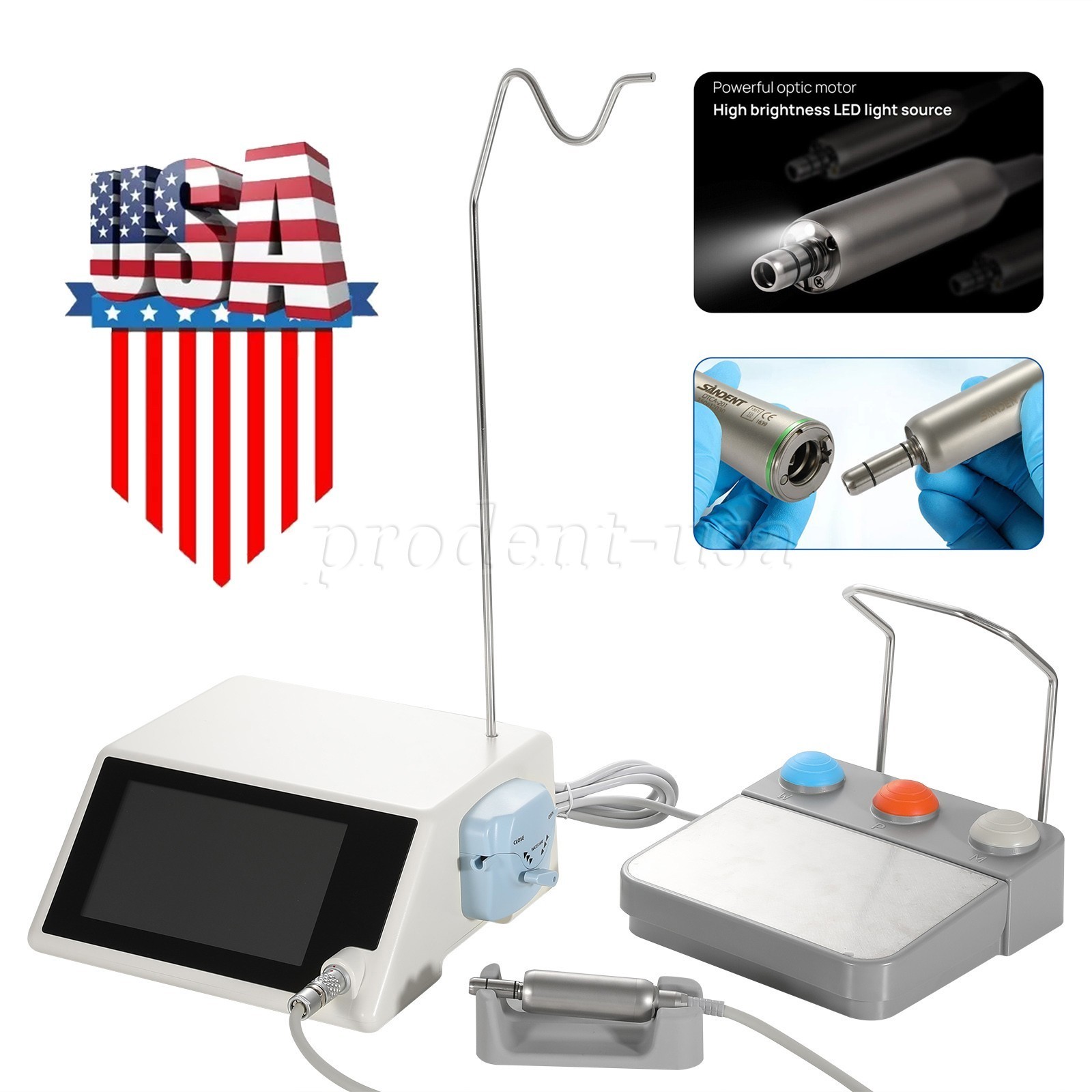 Dental Surgical Brushless LED Implant Motor System Touch Sreen&20:1 Contra Angle
