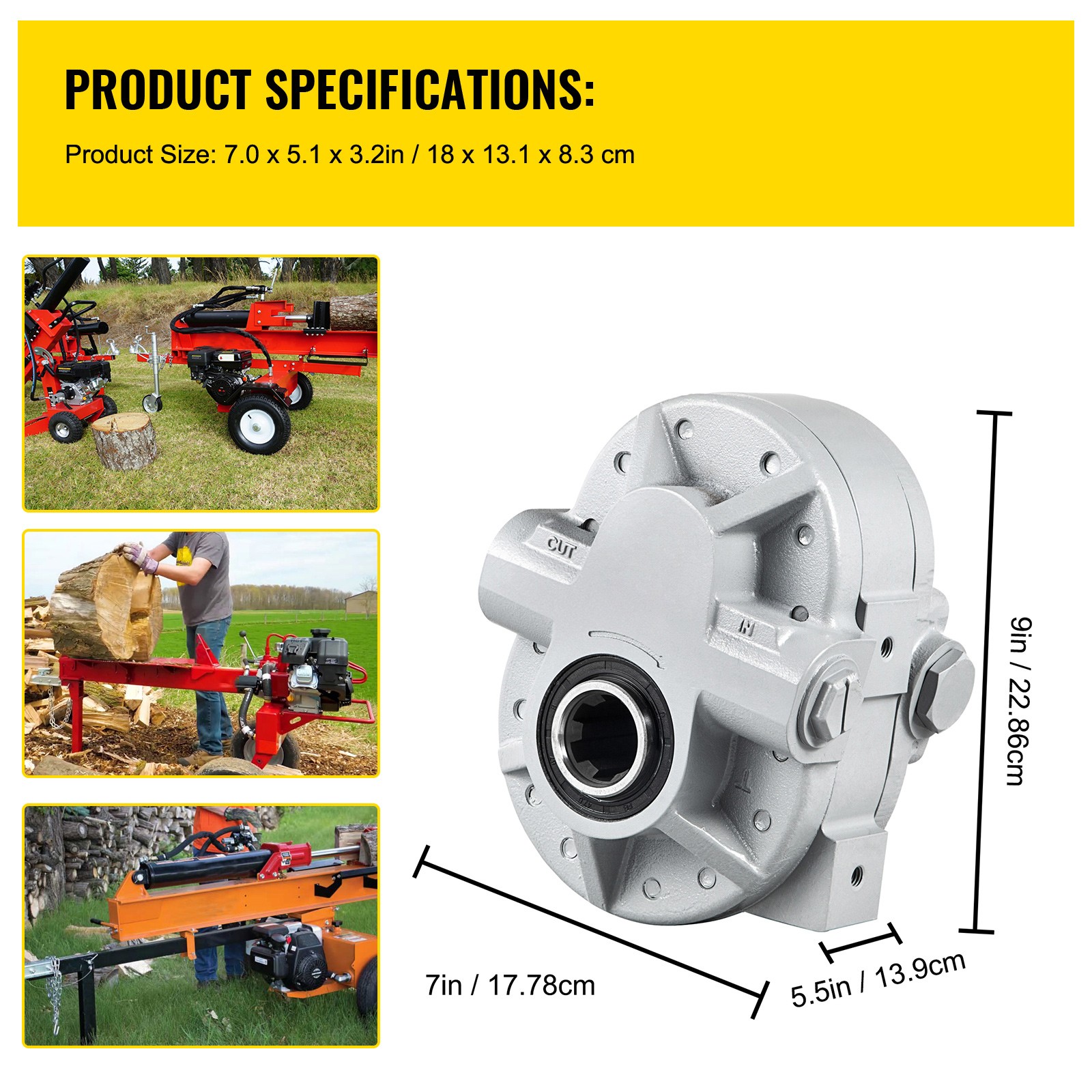 VEVOR Hydraulic Tractor PTO Pump GP-PTO-A-7-6-S 16.6 GPM 540 RPM 9-8902-7